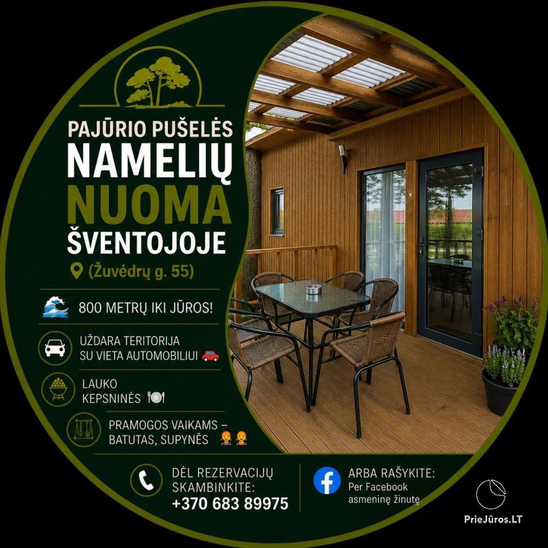 Holiday houses, rooms for rent in Sventoji, Pajurio puseles